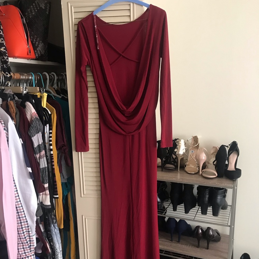 Red maxi dress